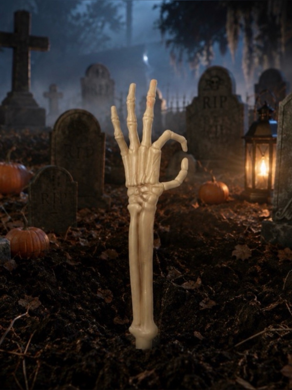 Halloween Rising Skeleton Hand Decoration - Beige PICK 1 - Picture 7 of 9